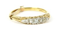 Lot 237 - A gold five stone graduated diamond ring