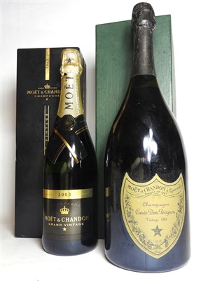 Lot 60 - Moët & Chandon, Dom Pérignon, 1983, one magnum and Moët & Chandon, 2003, one bottle, each boxed