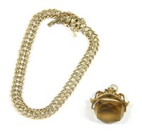 Lot 192 - A 9ct gold four row curb link bracelet