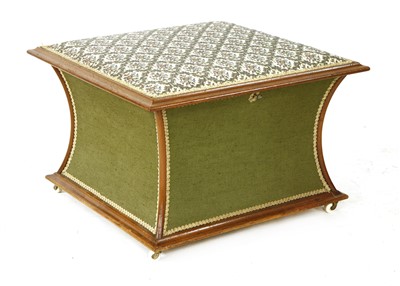 Lot 587 - A mahogany and upholstered ottoman
