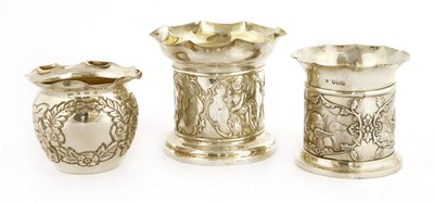 Lot 94A - Three silver flower pot holders