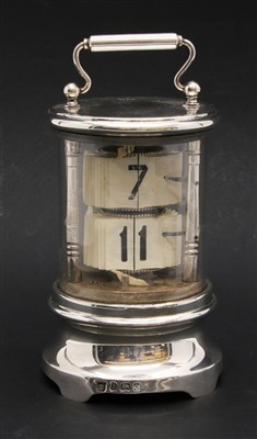 Lot 106 - A silver 'Ticket-Clock' timepiece