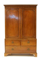 Lot 689 - A mahogany press cupboard