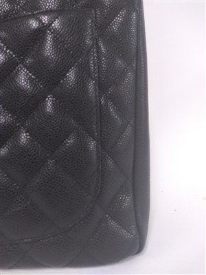 Lot 740 - A Chanel black Caviar Grand shopping tote GST