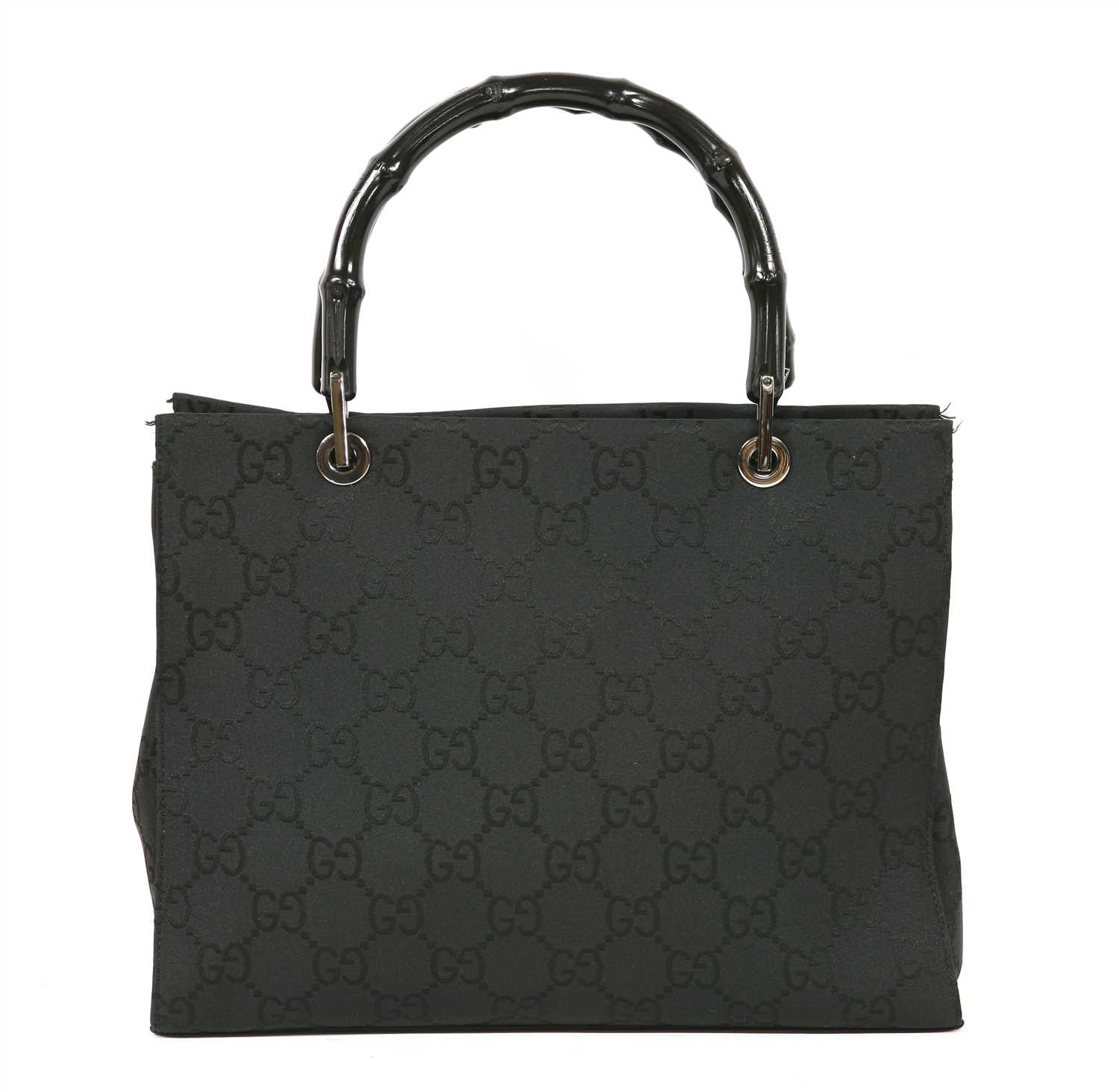 Lot 788 - A Gucci black fabric monogrammed shopper
