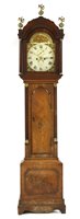 Lot 724 - A mahogany cased 8 day grandfather clock with painted dial