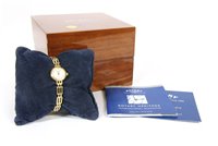 Lot 274 - A ladies 9ct gold Rotary Elite quartz bracelet watch