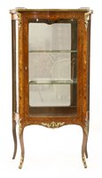 Lot 839 - A Kingwood and ormolu mounted serpentine fronted vitrine