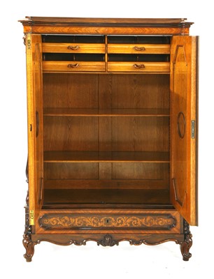 Lot 564 - A French rosewood and inlaid side cabinet