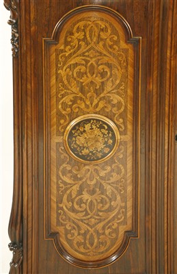 Lot 564 - A French rosewood and inlaid side cabinet