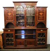 Lot 781 - A large Edwardian mahogany and inlaid sideboard