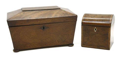 Lot 236 - A George IV burr yew wood tea chest