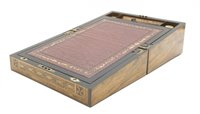 Lot 615 - A parquetry inlaid writing slope