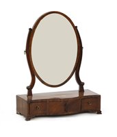 Lot 362 - A George III mahogany and chequer strung swing frame dressing mirror