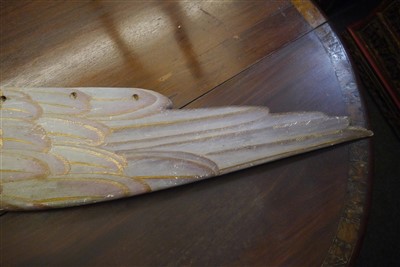 Lot 573 - A pair of carved wooden painted and gilt angel wings