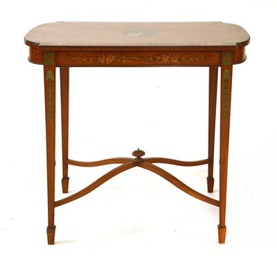 Lot 671 - An Edwardian satinwood and painted side table