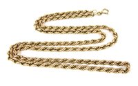 Lot 221 - A 9ct hollow rope chain