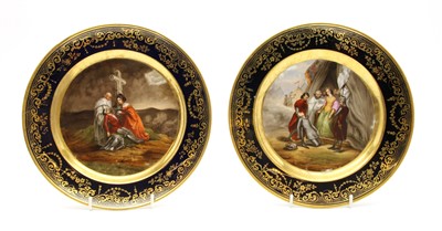 Lot 138 - A pair of Northern European hand painted plates