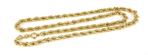 Lot 183 - A 9ct gold rope chain necklace