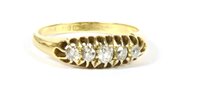 Lot 184 - An 18ct gold graduated five stone diamond ring