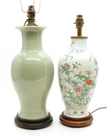 Lot 505 - A Chinese porcelain table lamp