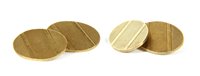 Lot 211 - A pair of 9ct gold oval chain back cufflink