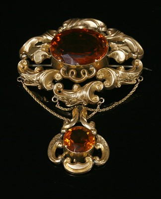 Lot 646 - A Victorian Madeira citrine brooch