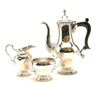 Lot 377 - A 20th century silver three piece tea service