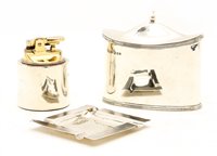 Lot 382 - A silver tea caddy of navette form