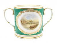 Lot 119 - A Grainger porcelain loving cup