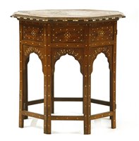 Lot 768 - An Indian Hoshiarpur hardwood table