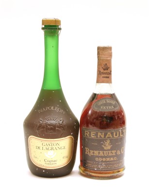 Lot 143 - Assorted Cognac: Gaston de Lagrange, one 1 litre bottle and Renault & Co., one bottle