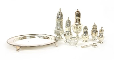 Lot 133 - Silver and silver plated condiments
