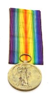 Lot 335 - 1914/18 Victory medal to Gunner Frank Ernest Goldsworth