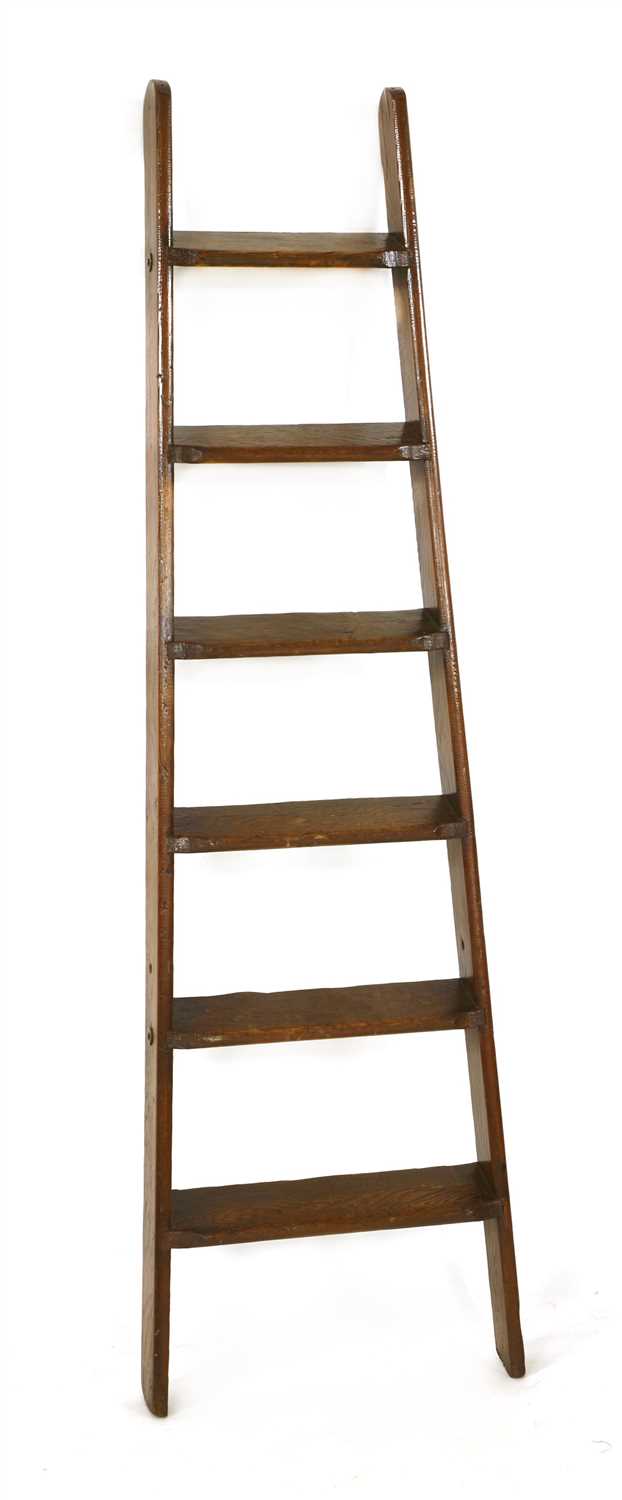 Lot 579 - A pine library ladder