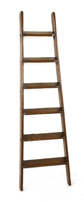 Lot 579 - A pine library ladder