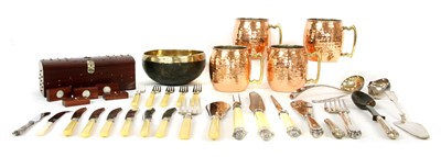 Lot 311 - A collection of silver and plated flatware