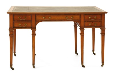 Lot 305 - An Howard & Sons satinwood writing table