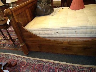 Lot 280 - A French walnut double bed