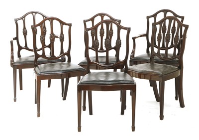 Lot 40 - A set of twelve mahogany Hepplewhite-style dining chairs