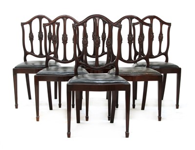 Lot 40 - A set of twelve mahogany Hepplewhite-style dining chairs