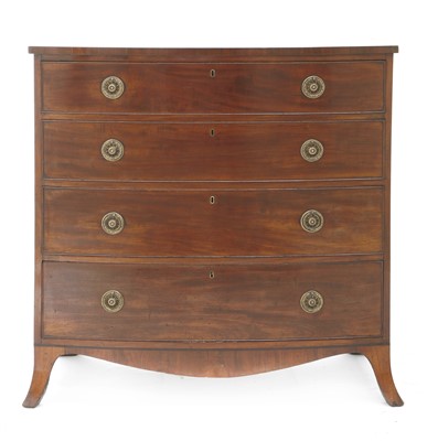 Lot 334 - A bow front mahogany chest of drawers