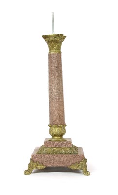 Lot 127 - A gilt mounted shagreen candlestick