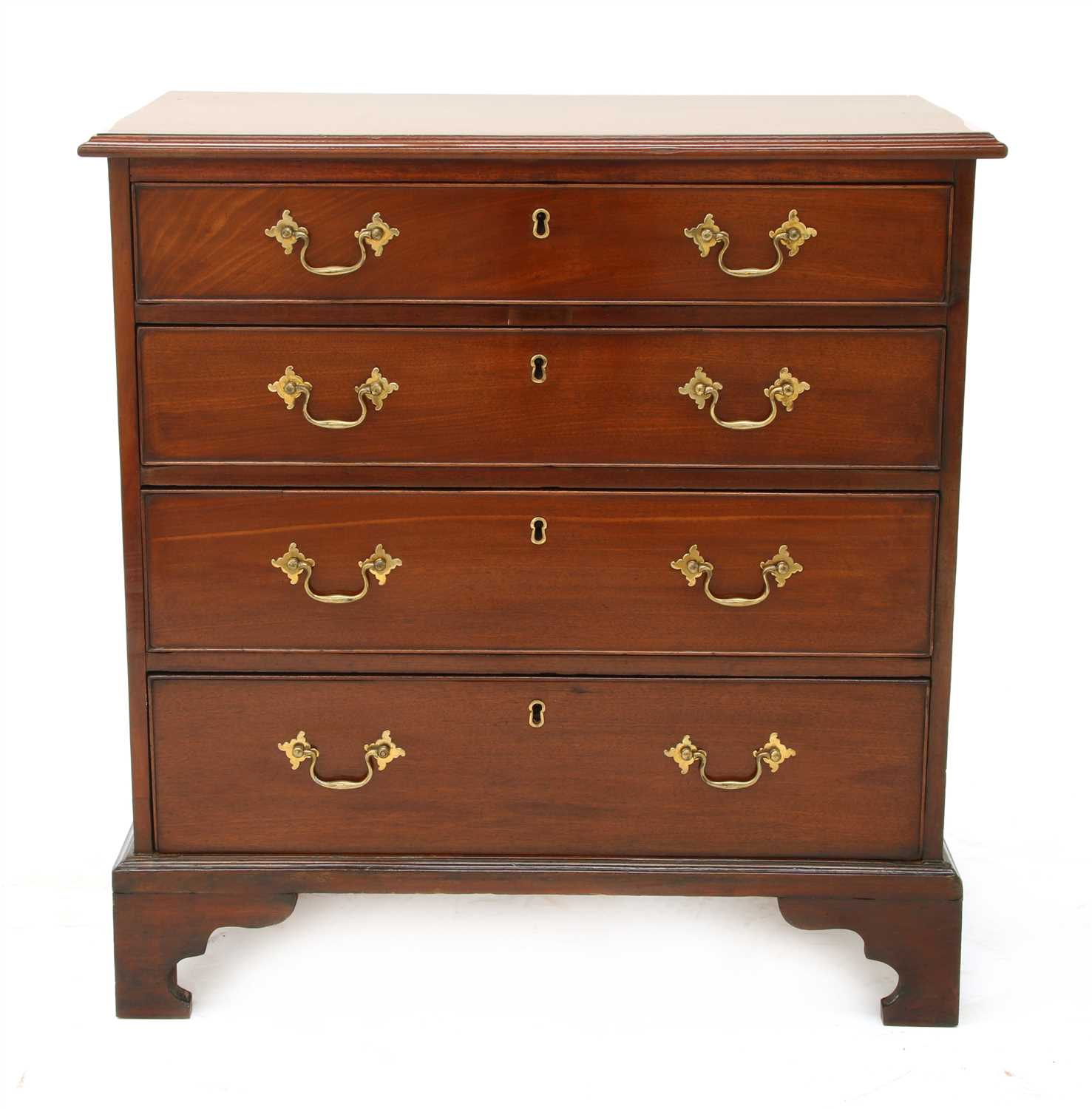 Lot 284 - A George III mahogany chest of four long drawers