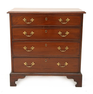 Lot 284 - A George III mahogany chest of four long drawers
