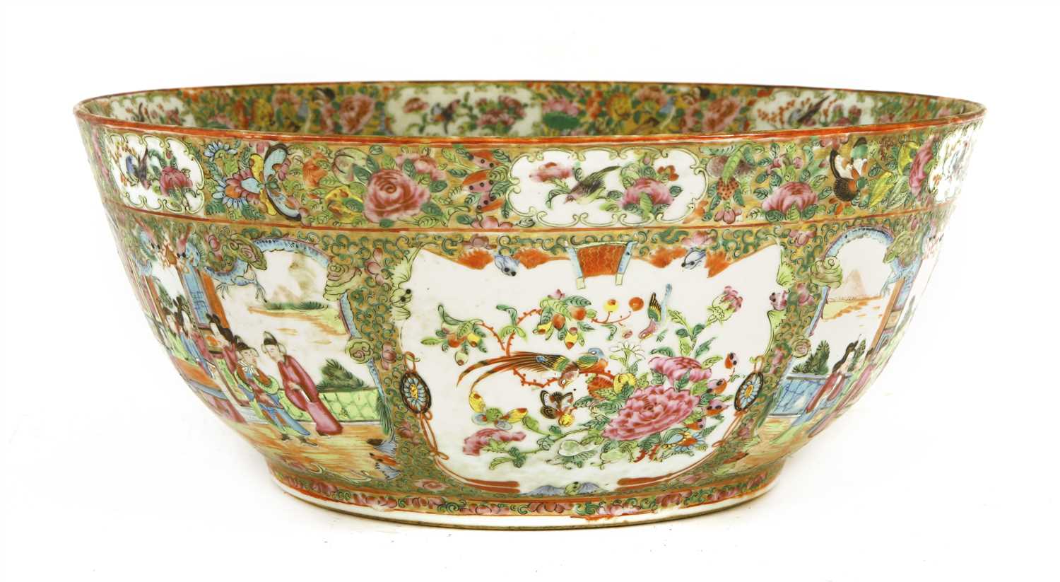 Lot 45 - A large Chinese Canton enamelled famille rose punch bowl