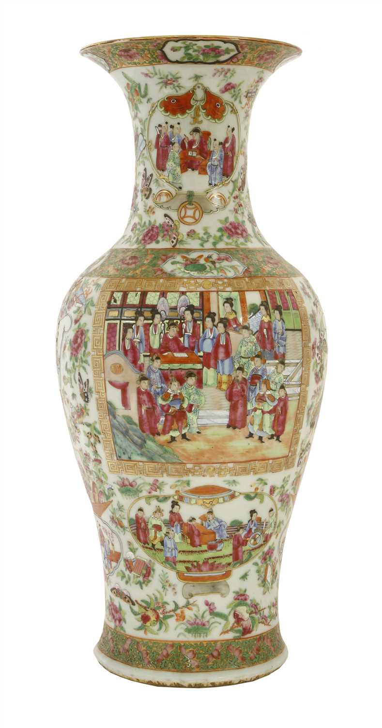 Lot 40 - A Chinese Canton enamelled famille rose vase