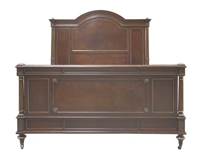 Lot 221 - A French plum pudding mahogany double bed
