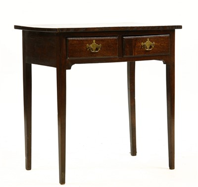 Lot 367 - A George III oak two drawer side table