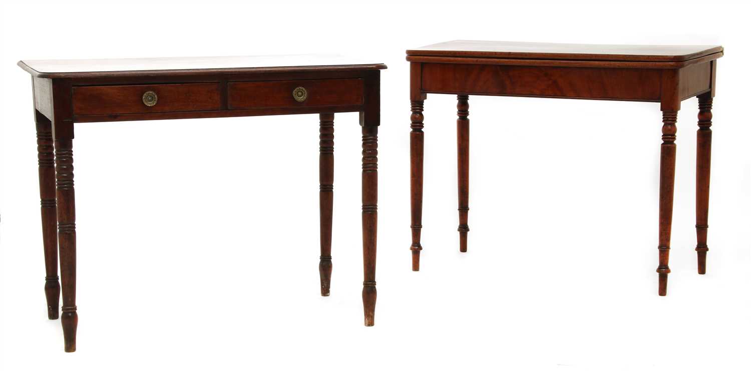 Lot 196 - A Victorian mahogany fold-over tea table